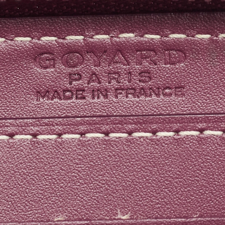Pre Owned Goyard Burgundy Goyardine Coated Canvas and Leather Matignon PM Wallet