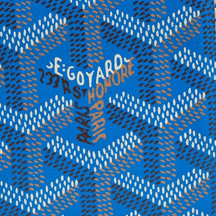 Pre Owned Goyard Blue Goyardine Coated Canvas Saint Pierre Card Holder