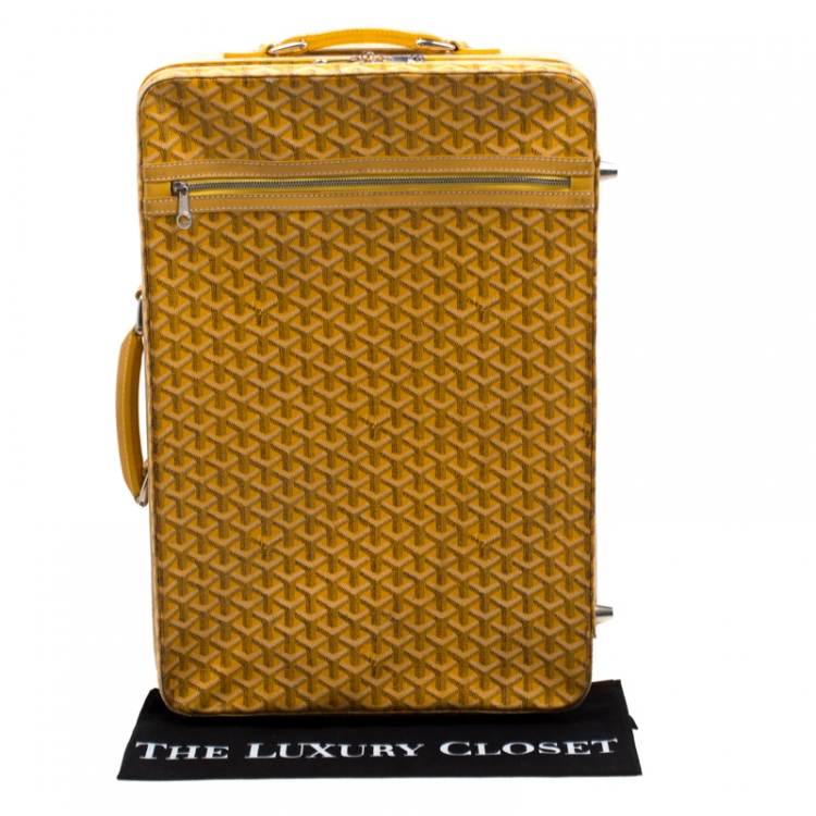 Pre Owned Goyard Mustard Coated Canvas PM Trolley 