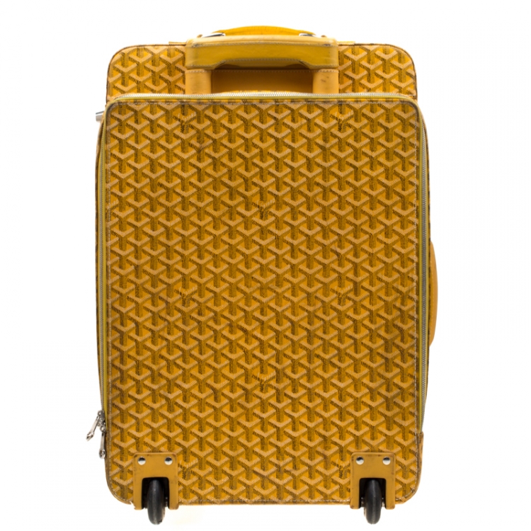 Pre Owned Goyard Mustard Coated Canvas PM Trolley 