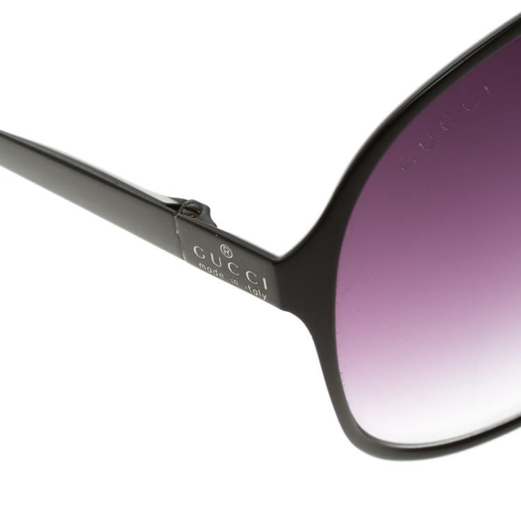 Pre Owned Gucci Brown/ Purple Gradient GG2206/S Aviator Sunglasses