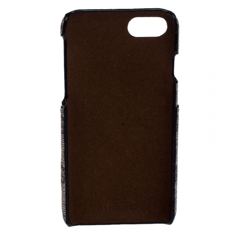 Pre Owned حافظة أيفون 7 غوتشي Angry Cat مطرزة كانفاس سوبريم بيج 