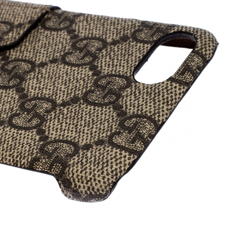 Pre Owned حافظة أيفون 7 غوتشي Angry Cat مطرزة كانفاس سوبريم بيج 