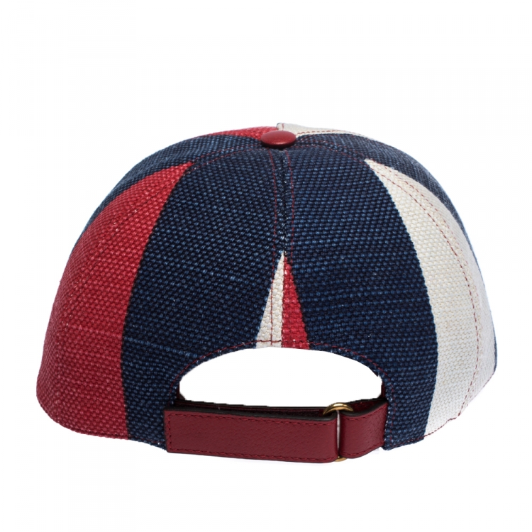 Pre Owned  Gucci Multicolor Linen Sylvie Baseball Hat L