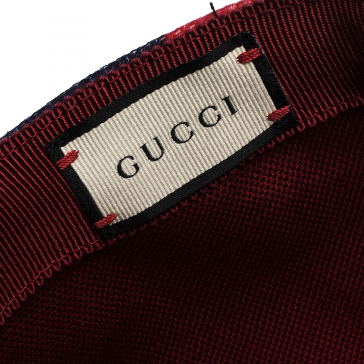 Pre Owned  Gucci Multicolor Linen Sylvie Baseball Hat L