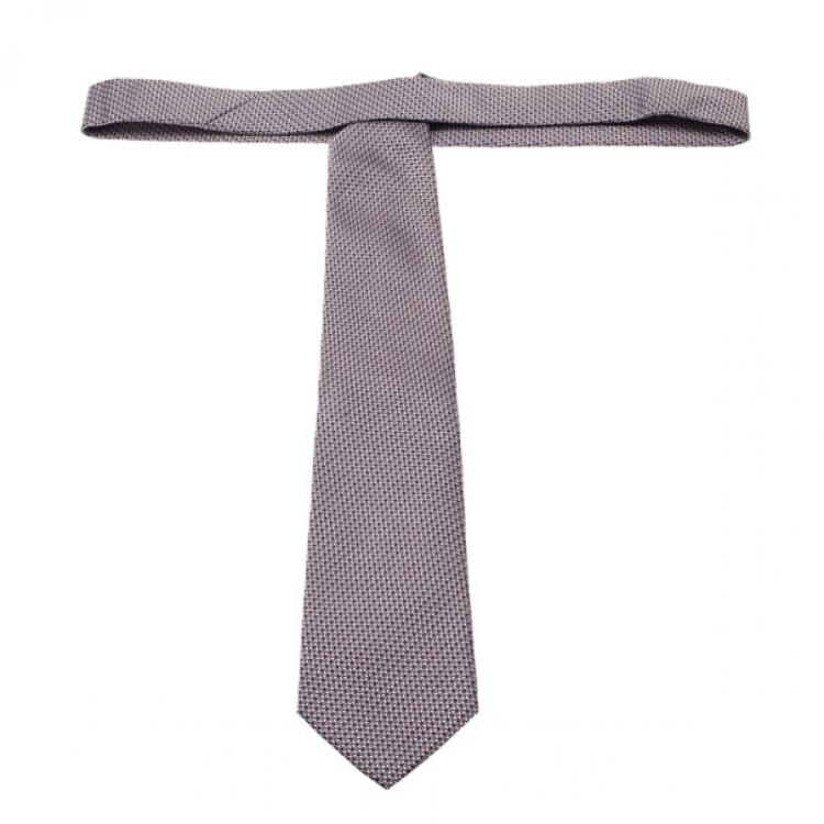 Pre Owned Gucci Purple Printed Silk Tie