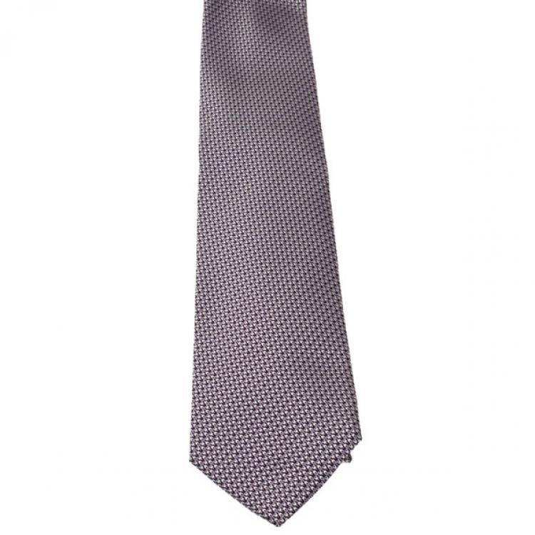 Pre Owned Gucci Purple Printed Silk Tie