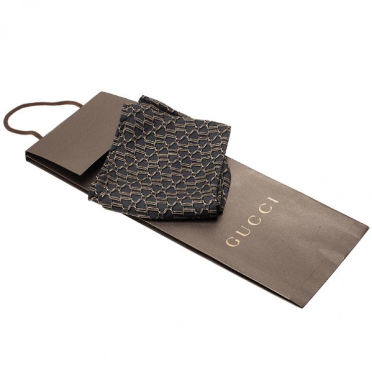 Pre Owned Gucci Grey Printed Scarf