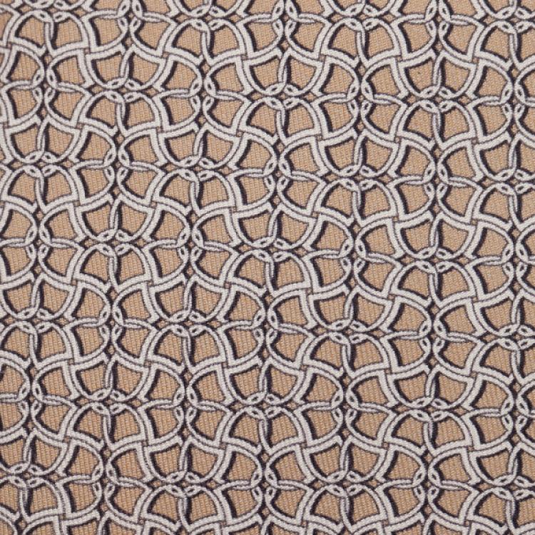 Pre Owned Gucci Beige Printed Silk Tie