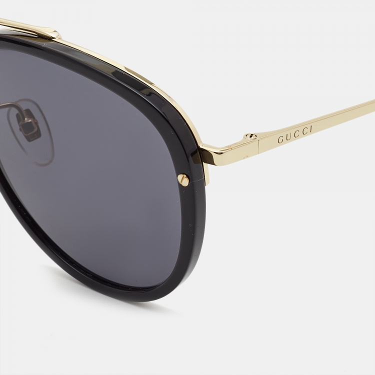 Gucci Black Gold GG0662S Aviator Sunglasses Gucci TLC