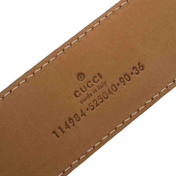 Pre Owned Gucci Red Guccissima Leather Interlocking GG Buckle Belt 90CM