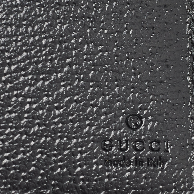 Pre Owned Gucci Black Leather Animalier Bifold Compact Wallet