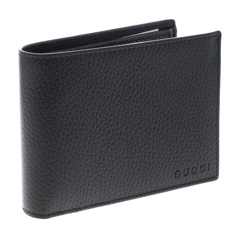 مملوكة مسبقًا Gucci Dark Brown Grain Leather Bifold Wallet