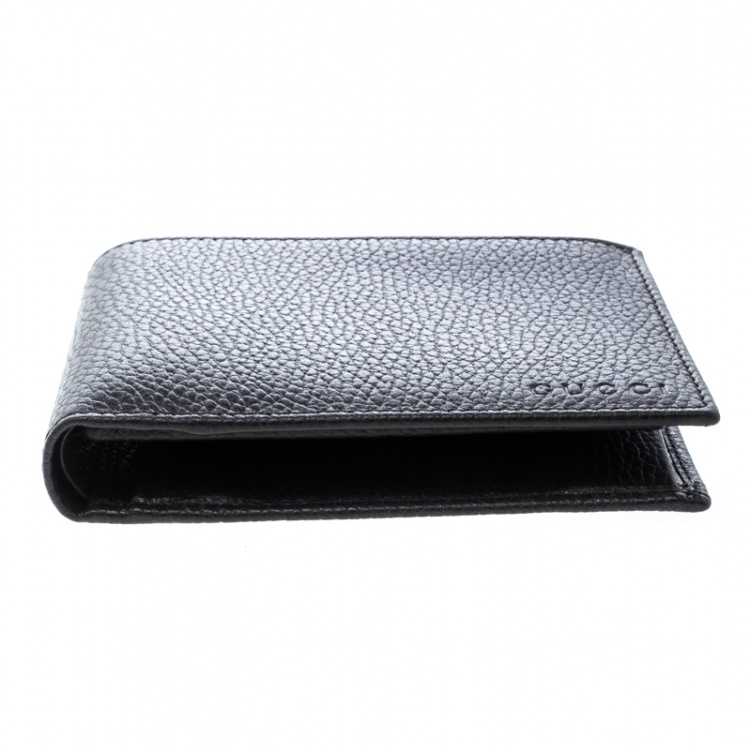 مملوكة مسبقًا Gucci Dark Brown Grain Leather Bifold Wallet