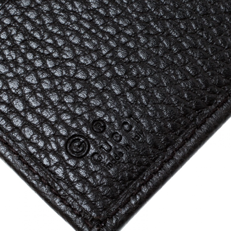 مملوكة مسبقًا Gucci Dark Brown Grain Leather Bifold Wallet