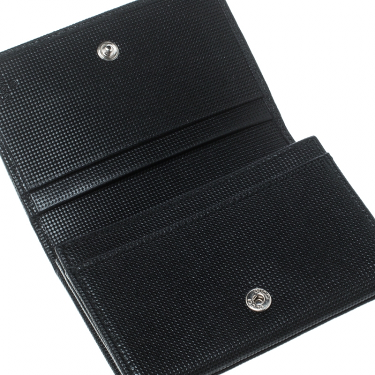 مملوكة مسبقًا Gucci Black Textured Leather Card Case