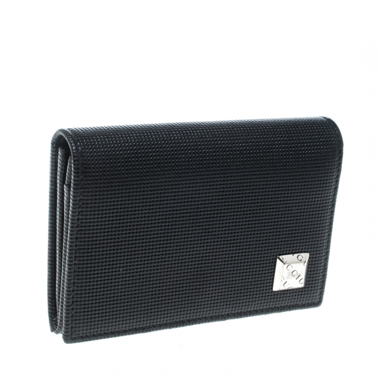 مملوكة مسبقًا Gucci Black Textured Leather Card Case