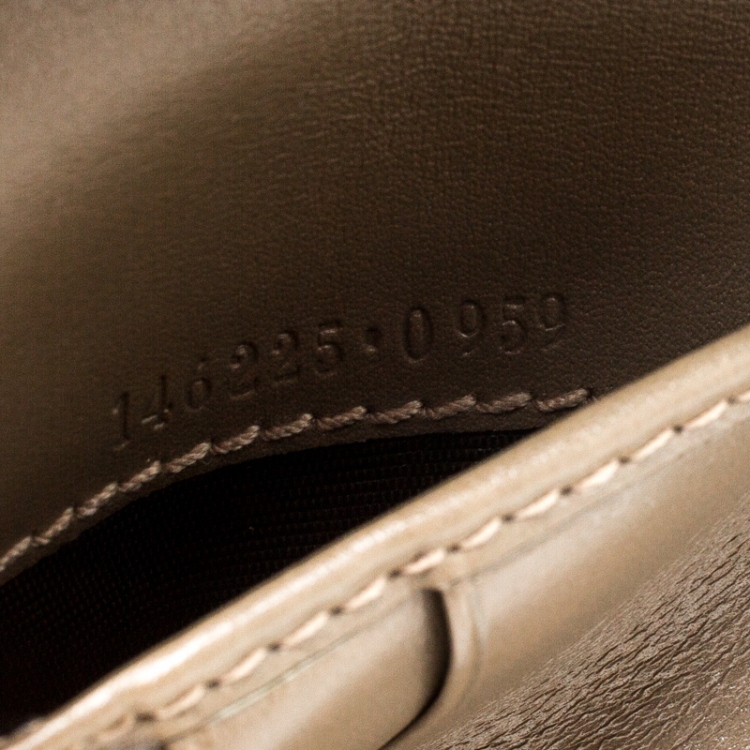 Pre Owned Gucci Taupe Guccissima Leather Zip Around Wallet 