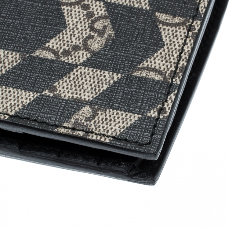 Pre Owned Gucci Beige/Black GG Supreme Canvas Bifold Continental Wallet