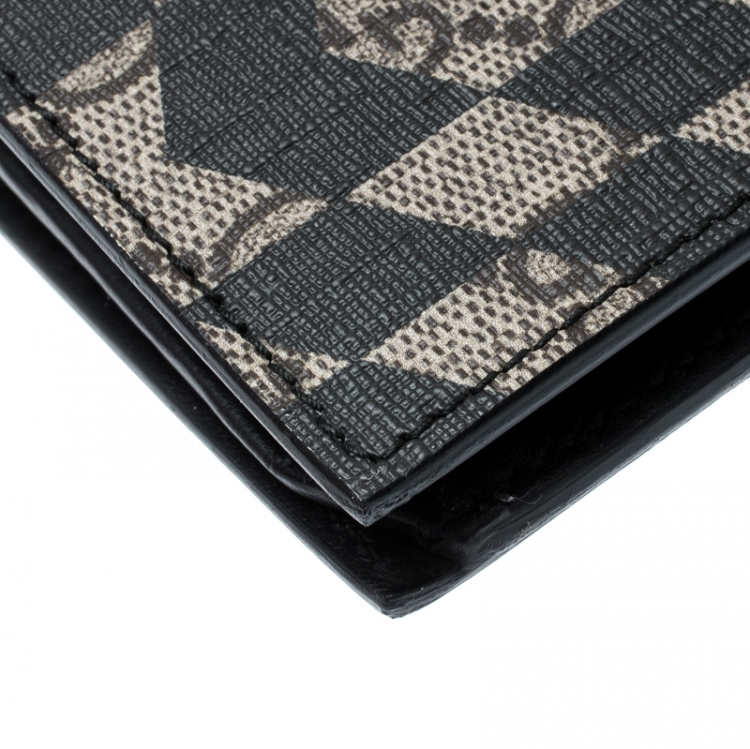 Pre Owned Gucci Beige/Black GG Supreme Canvas Bifold Continental Wallet