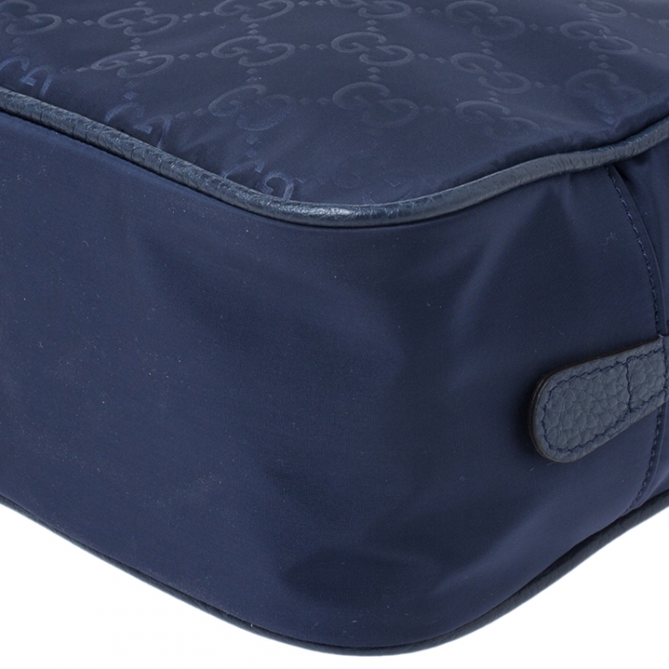 Pre Owned Gucci Blue GG Nylon Toiletry Pouch
