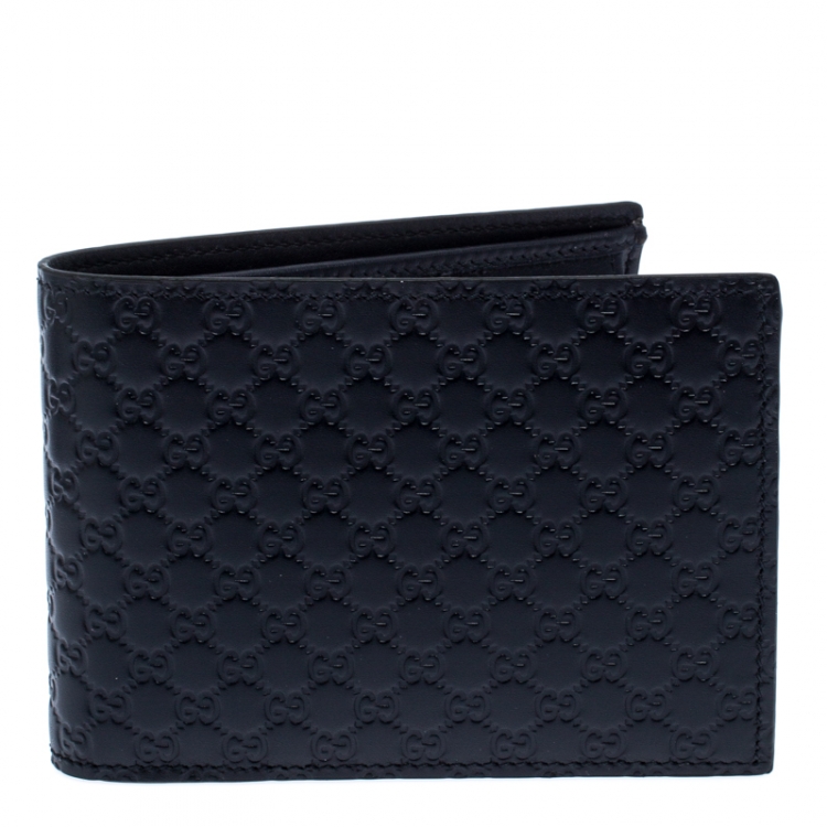 Gucci Navy Blue Microguccissima Leather Bifold Wallet Gucci | TLC