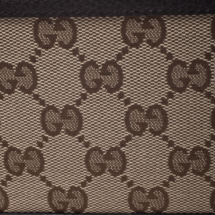 Pre Owned Gucci Beige/Brown GG Canvas Dollar Bifold Wallet
