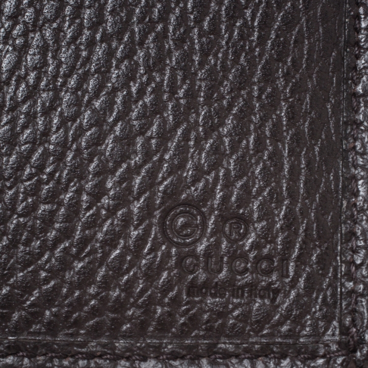 Pre Owned Gucci Beige/Brown GG Canvas and Leather Bi-fold Wallet