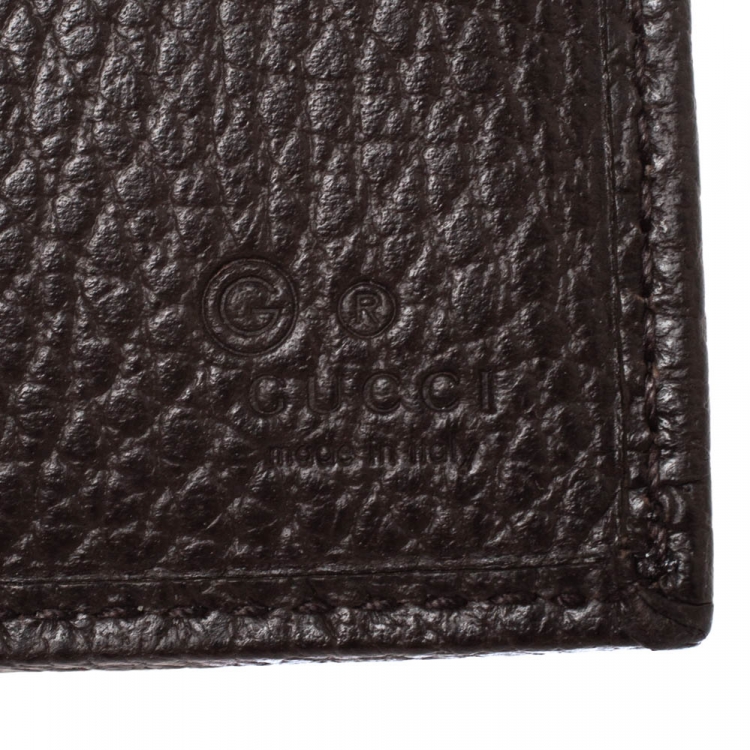 Pre Owned Gucci Beige/Brown GG Canvas and Leather Bi-fold Wallet