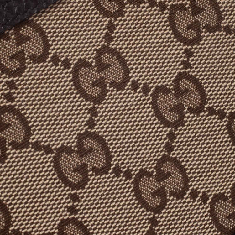 Pre Owned Gucci Beige/Brown GG Canvas and Leather Bi-fold Wallet