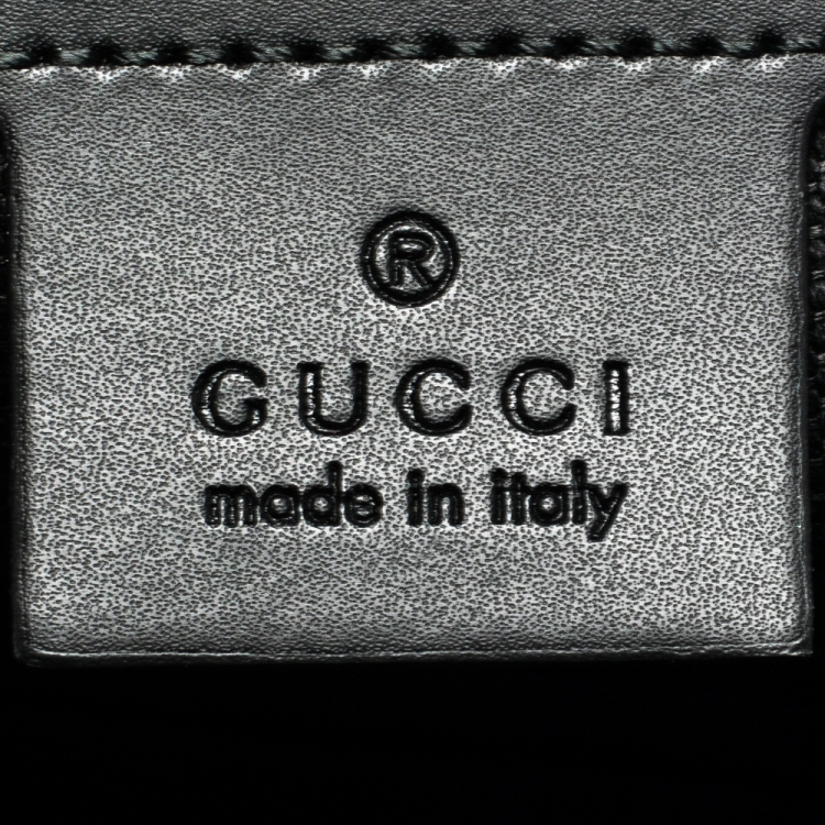 Pre Owned Gucci Black GG Supreme Canvas and Leather Web Backpack