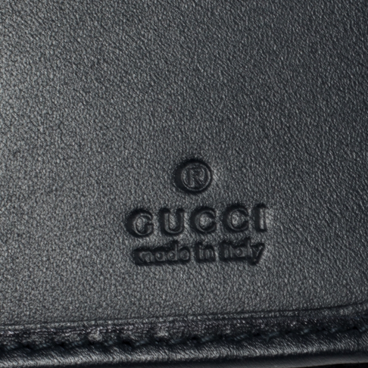 Pre Owned Gucci Navy Blue Guccissima Leather Long Wallet