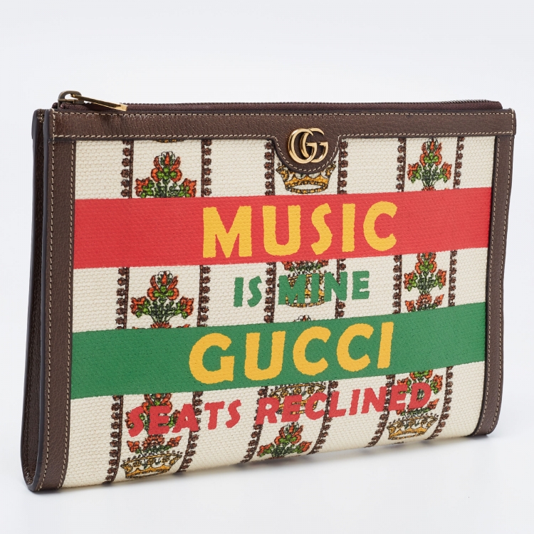 Pre Owned Gucci Multicolor Print Canvas and Leather 100 Centennial Pouch