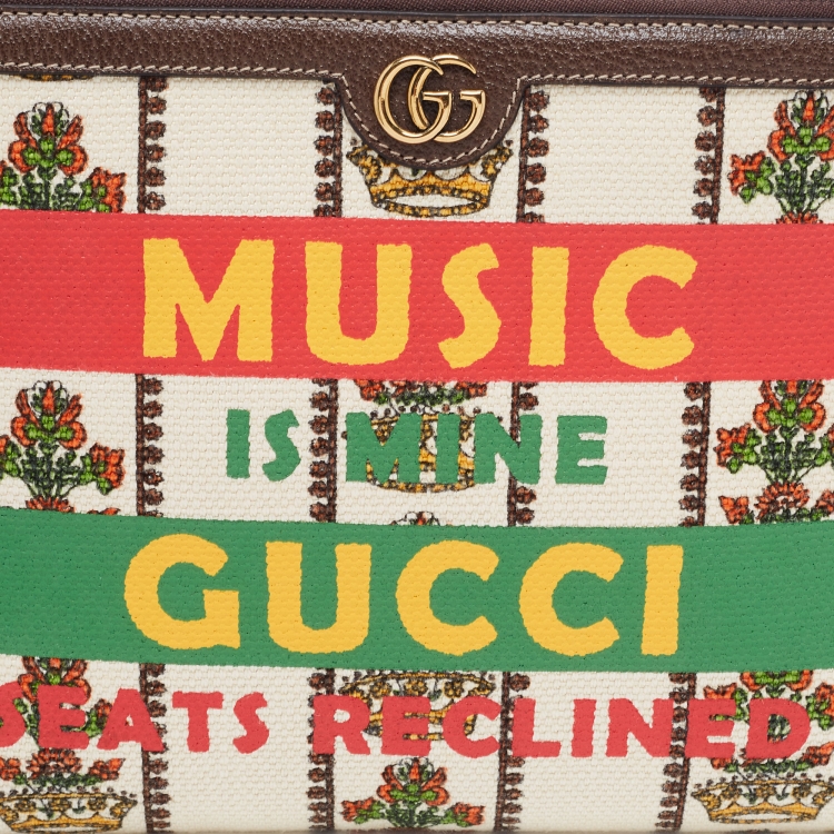 Pre Owned Gucci Multicolor Print Canvas and Leather 100 Centennial Pouch