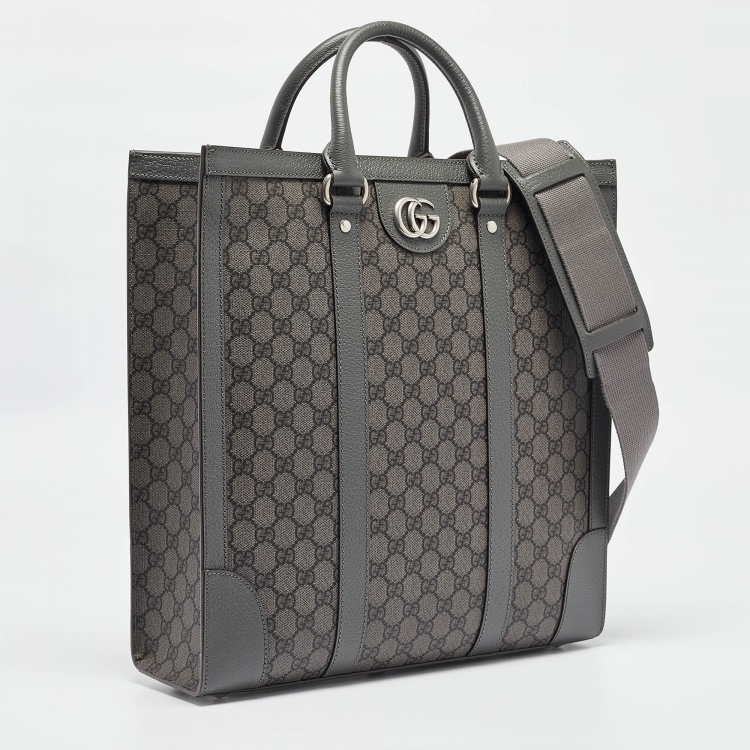 Pre Owned Gucci Dark Grey GG Supreme Canvas Medium Ophidia Tote