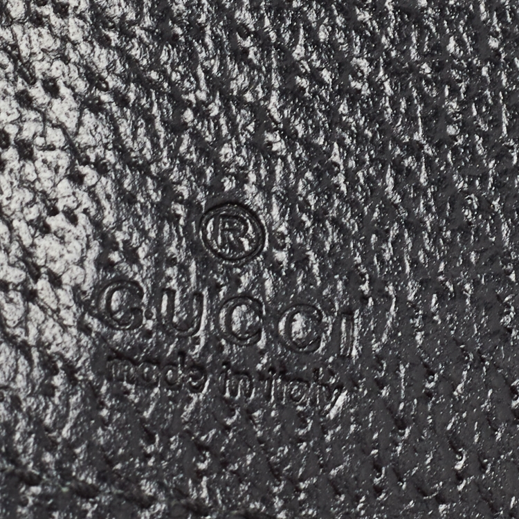 Pre Owned Gucci Black Leather GG Marmont Bifold Wallet
