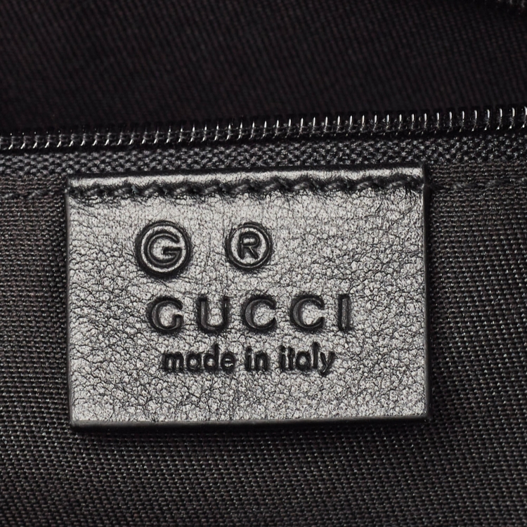 Pre Owned Gucci Black Micro Guccissima Leather Zip Pouch