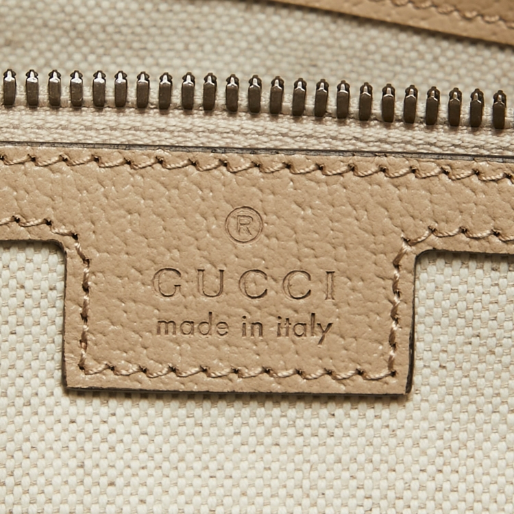 Pre Owned Gucci Beige GG Supreme Canvas Medium Savoy Duffle Bag