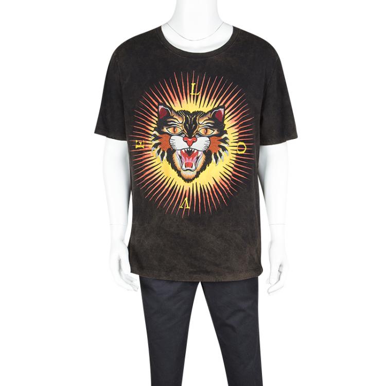 Louis Vuitton Ink Tiger T-Shirt BLACK. Size S0