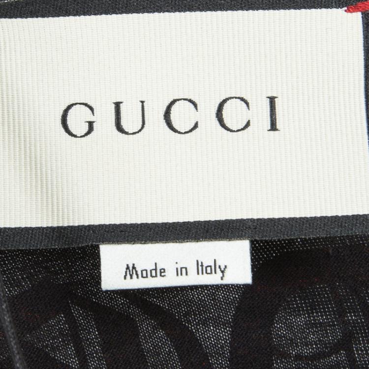 Pre Owned Gucci Brown Tiger Motif Distressed Effect Short Sleeve T-Shirt XL