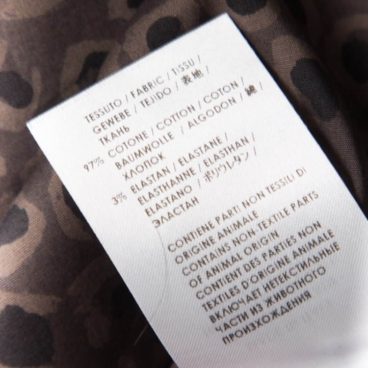 Pre Owned Gucci Dark Brown Leopard Printed Cotton Button Front Shirt 3XL