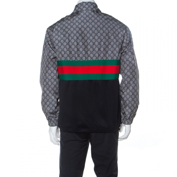 Pre Owned Gucci Multicolor GG Supreme Web Stripe Track Jacket M 