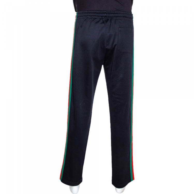Pre Owned Gucci Black Jersey Web Stripe Detail Track Pants M
