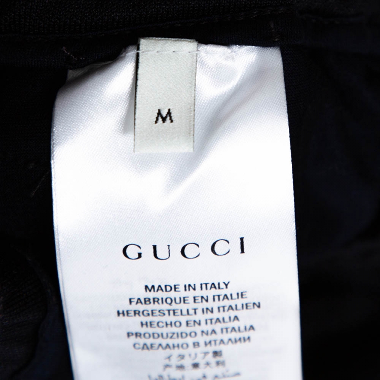 Pre Owned Gucci Black Jersey Web Stripe Detail Track Pants M