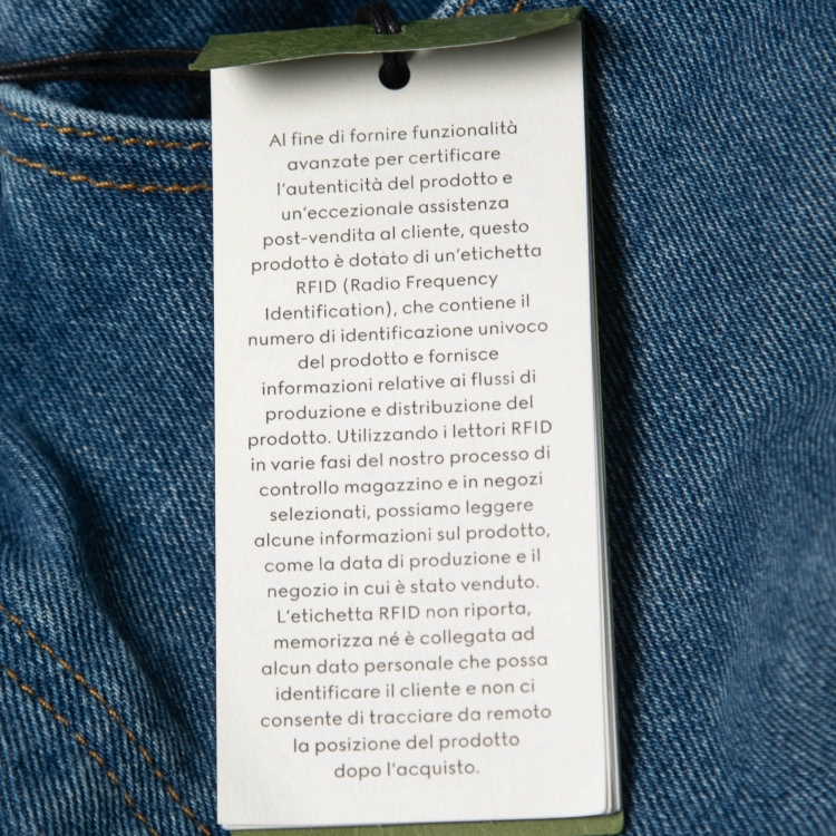 Pre Owned Gucci Blue Light Wash Tapered Jeans L / Waist 35"
