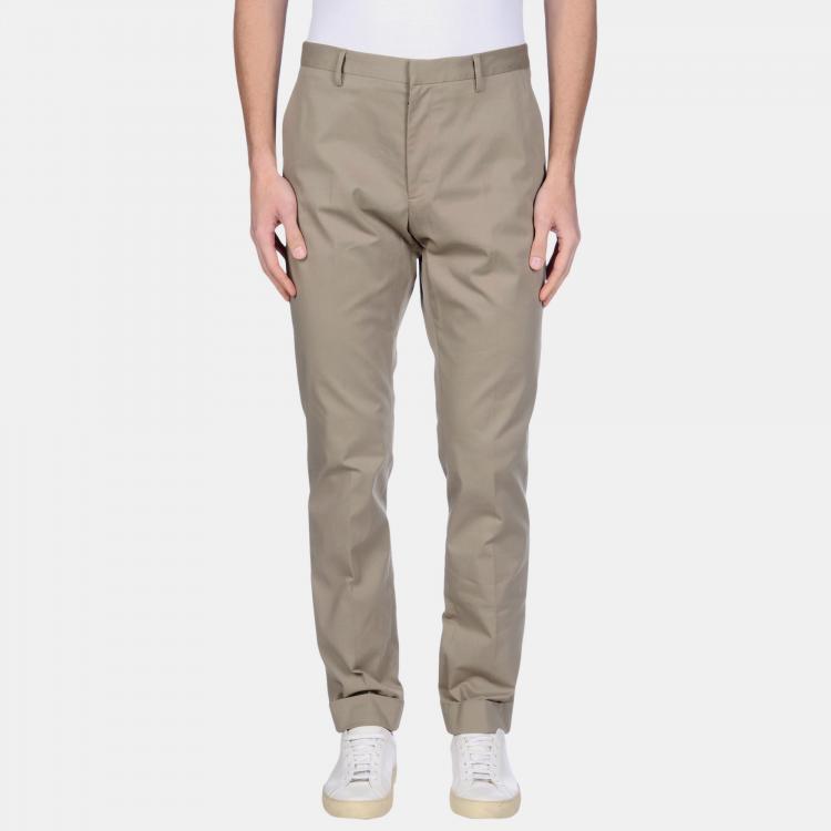 Pre Owned Gucci Khaki Green Cotton Pants L (IT 50)