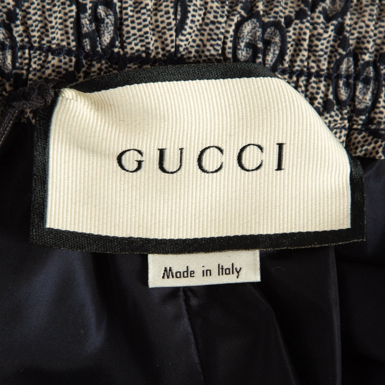 Pre Owned Gucci Blue GG Supreme Web Print Track Pants L