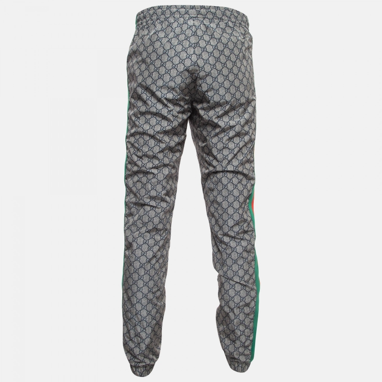 Pre Owned Gucci Blue GG Supreme Web Print Track Pants L