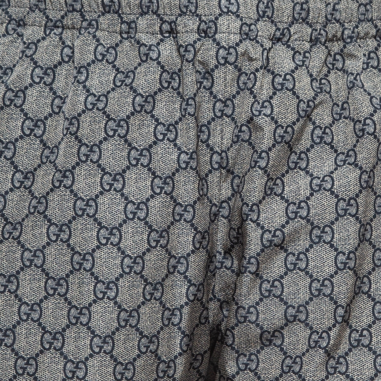 Pre Owned Gucci Blue GG Supreme Web Print Track Pants L