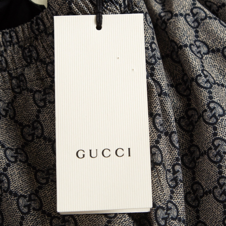 Pre Owned Gucci Blue GG Supreme Web Print Track Pants L